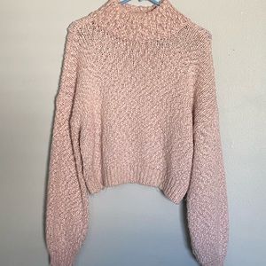 Hollister light pink high neck sweater